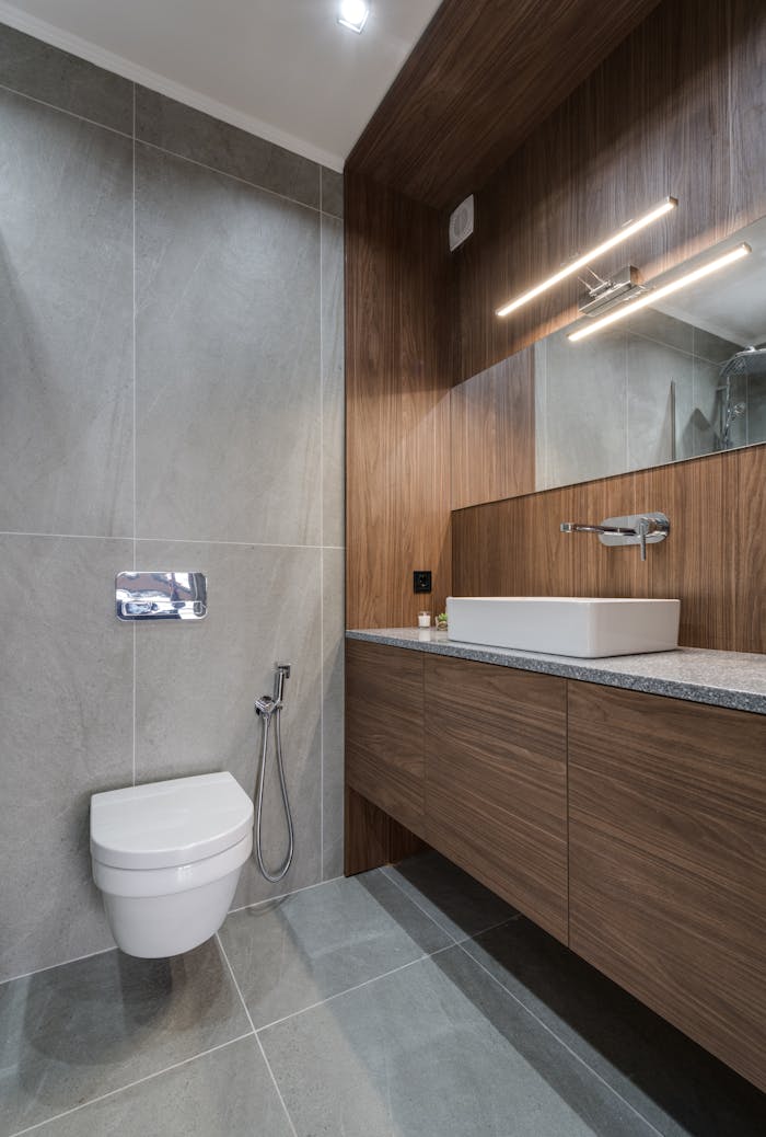 Contemporary Bathroom with Toilet